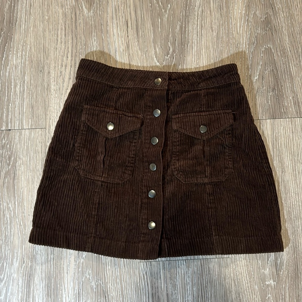 Corduroy/Velvet Buttoned Skirt